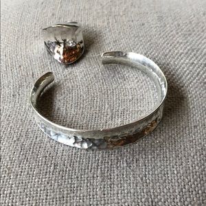 Sterling silver bracelet & ring